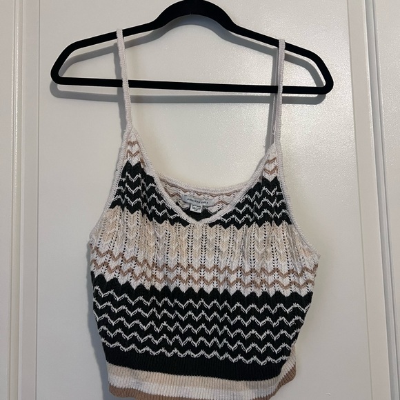 American Eagle Outfitters Tops - American Eagle Outfitters Black and Cream Zigzag Camisole